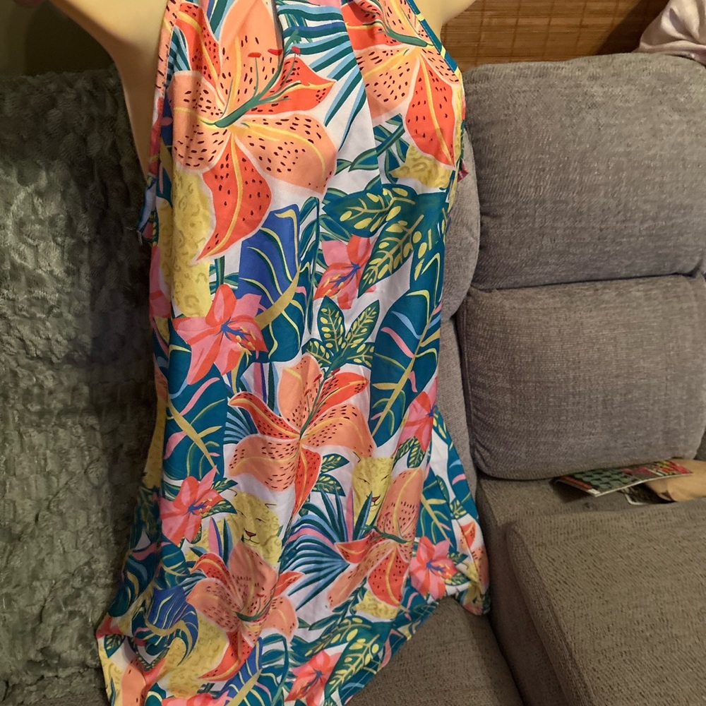 Tropical Floral Halter Dress